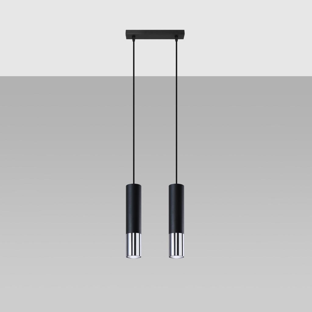 Lampa Wisząca Loopez 2 Gu10 Czarny Sollux Sl.0941