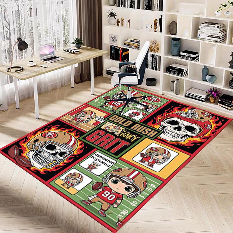1PC Gold Rush Grit Extra Large Non Slip Floor carpet, Office, family, bedroom, Studio Large Area Rug Indoor Rugs, Vibrant Colors