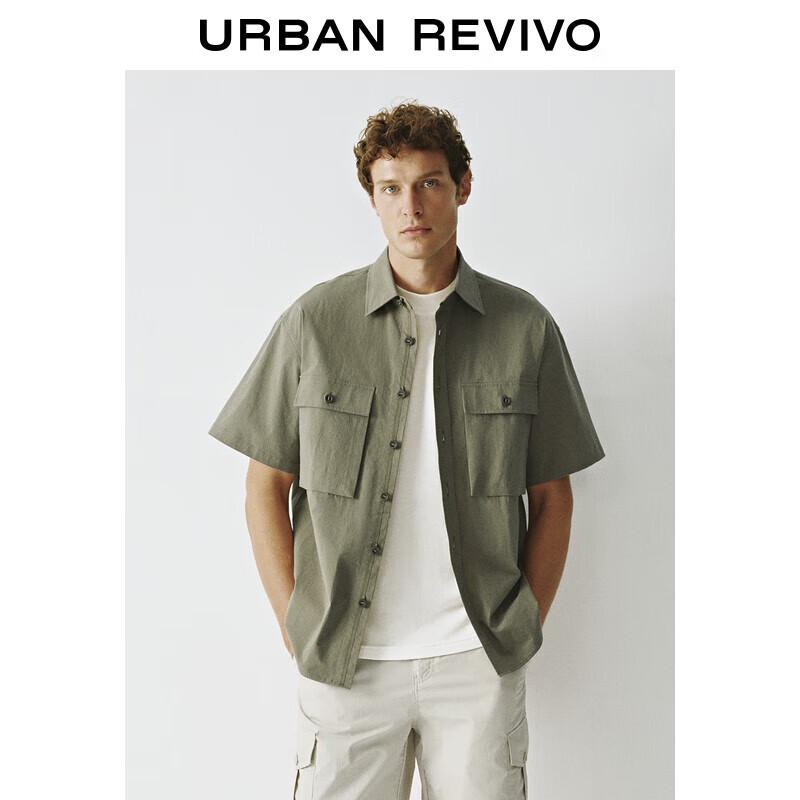 Мужская повседневная рабочая рубашка с карманом, с коротким рукавом