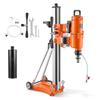 VEVOR Diamond Core Drilling Machine, Dry/Wet Concrete Core Drill Rig with 127mm Wet Drill Bit, Tiltable Stand & Wheeled Base