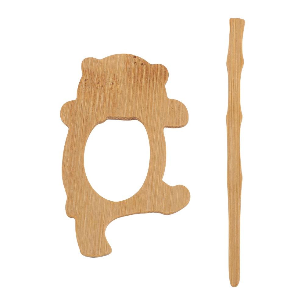 2pcs Carved Style Wooden Brooch Decorative Shawl Pin Vintage Wooden Pin For Cardigan