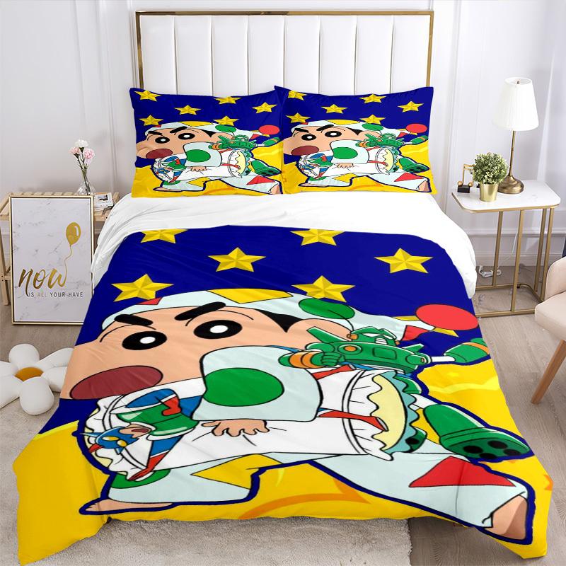 3pcs Crayon Shin-chan Duvet Cover Set, 1 Duvet Cover + 1/2 Pillowcases (No Insert),Bedroom Decor, Allseason Comfort yy251021289