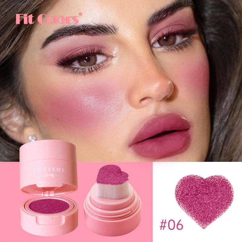 Fit Colors 6 Color Love Air Cushion Stamp Blush Velvet Water Moisturizing Eye Shadow Repair Liquid Blush