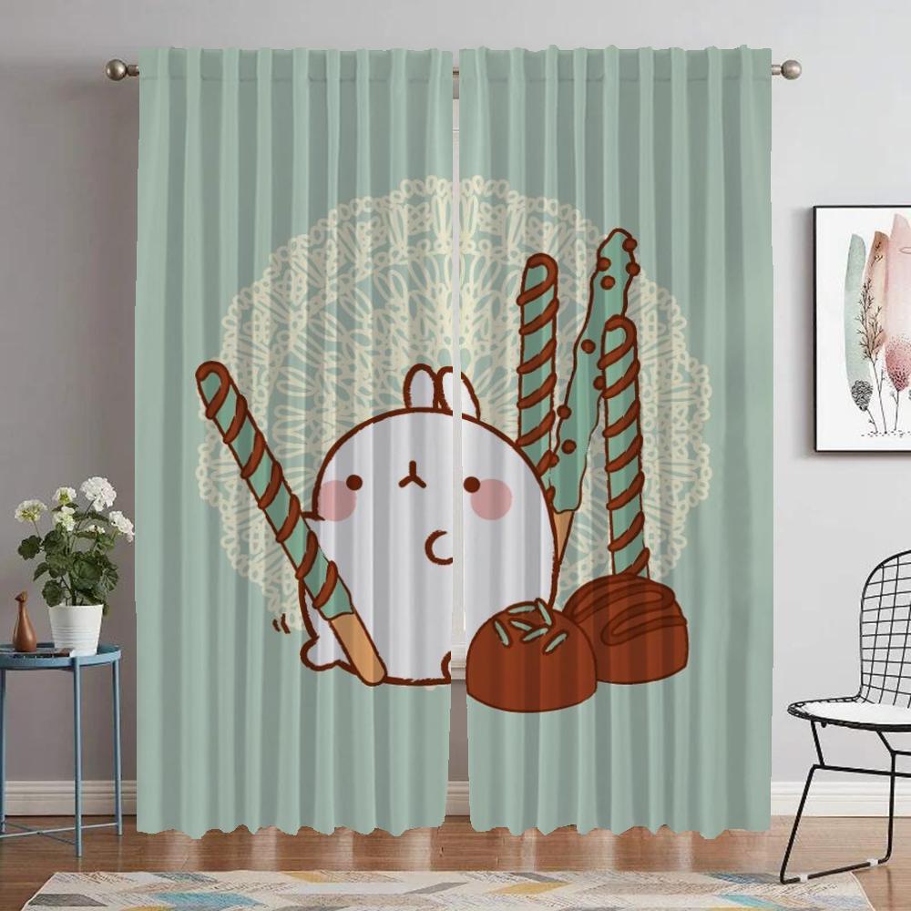 Блэкаут шторы Molang для гостиной, тюль для спальни, украшение на Хэллоуин, кухонные шторы, 2 штуки, элегантные