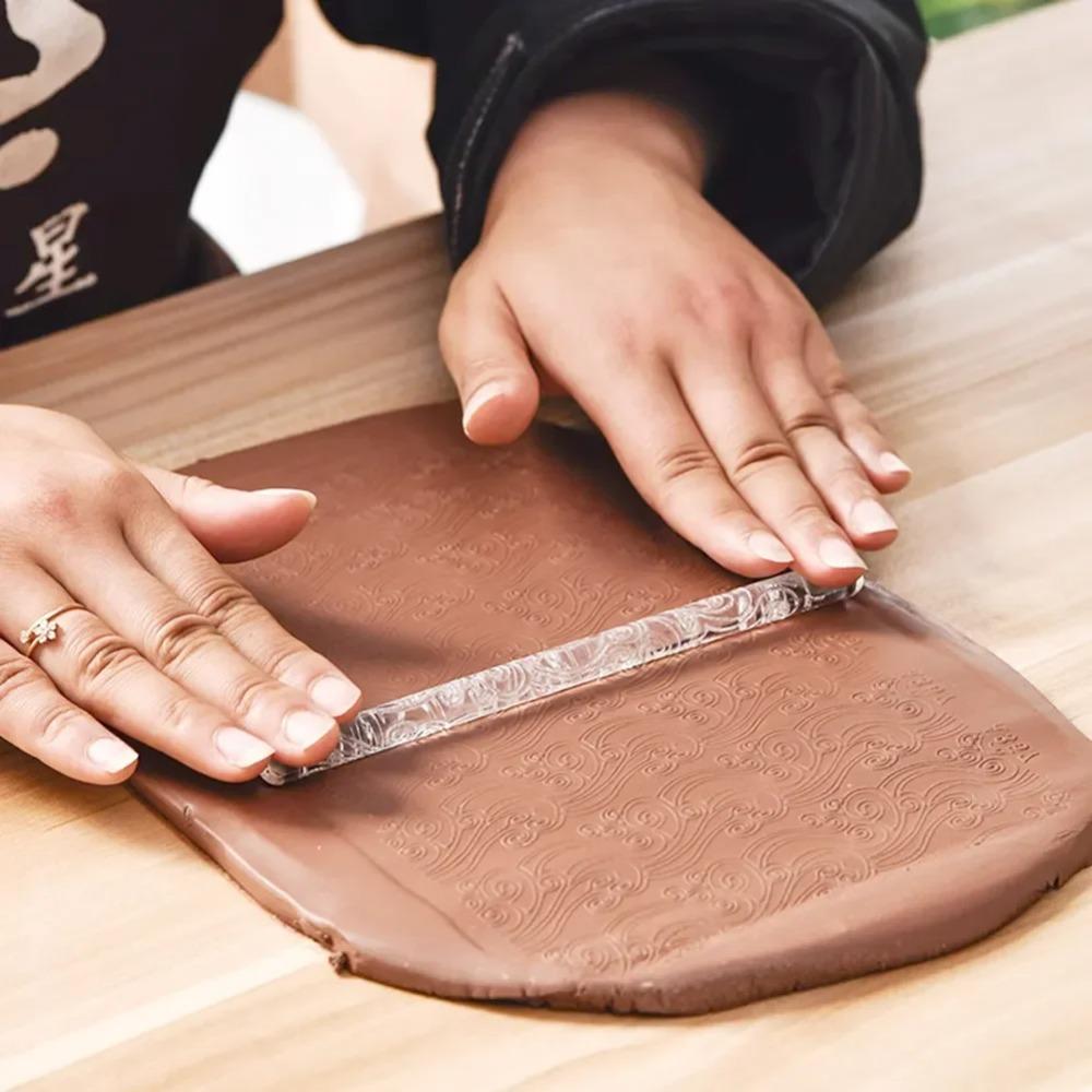 Неприлипающая текстура Скалка Акриловая скалка для мастики и торта Скалка для оттисков Глина