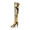 8/Women's High Heel Boots Sexy Gold Silver Steel Pipe Dance Boots Large Over Knee Boots
