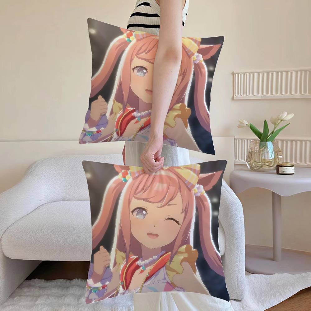 U-Uma Musume Agnes Digital Pillow Case Sofa and Living Room Decorative Cushion Covers Dust-proof and Mite-proof Invisible Zipper