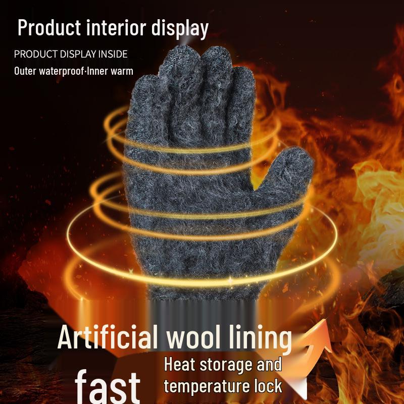 Водонепроницаемые зимние перчатки Miyoshi Kaiji из кашемира с флисовой подкладкой - Износостойкие, из махровой ткани, Противоскользящие, Полностью резиновые, Защита от холода.