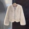 Out-of-Season Faux Fox Fur Women's Short Coat 2025: Autumn/Winter Korean Tie-Up Style Thick Top.