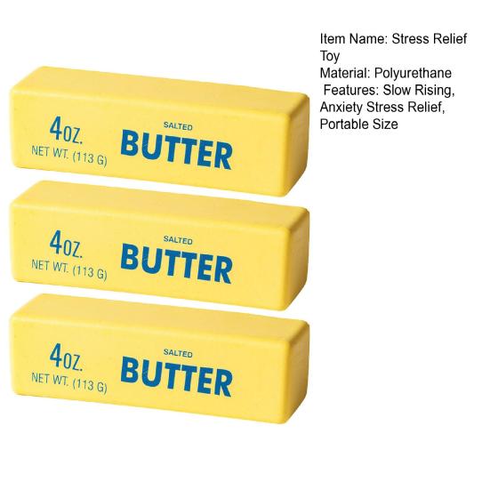 1/2/3Pcs Butter Bar Squeeze Toy Slow Rising Anxiety Stress Relief Butter Stick Fidget Toy Portable Travel Butter Stick Sensory