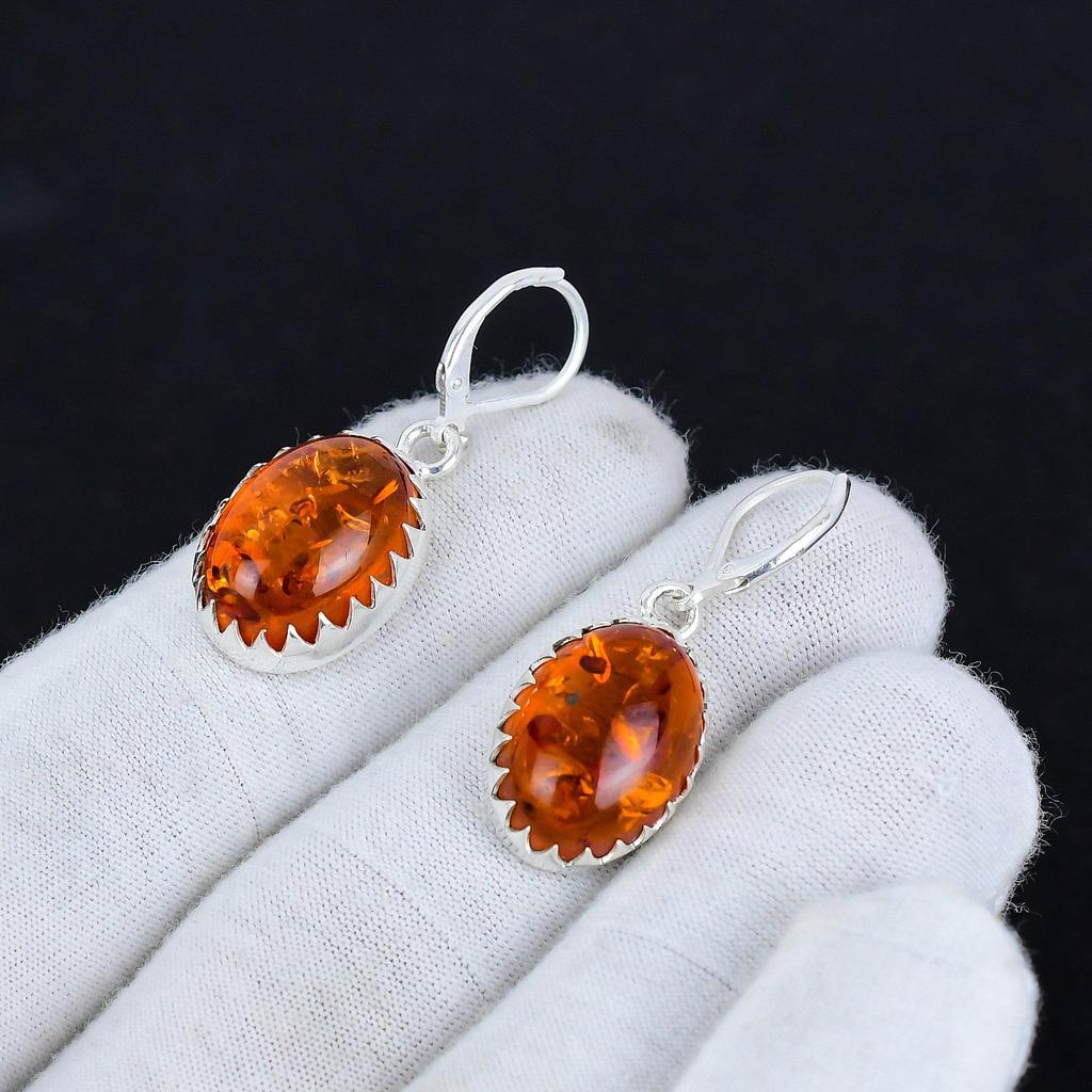 Серьги из серебра 925 пробы с балтийским янтарем, серьги-подвески из серебра в стиле бохо, подарки на годовщину, подарки для нее