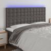 VidaXL LED Headboard Bedroom Furniture Double Bed Accessory Head of Bed Frame Interior Grey 3122536