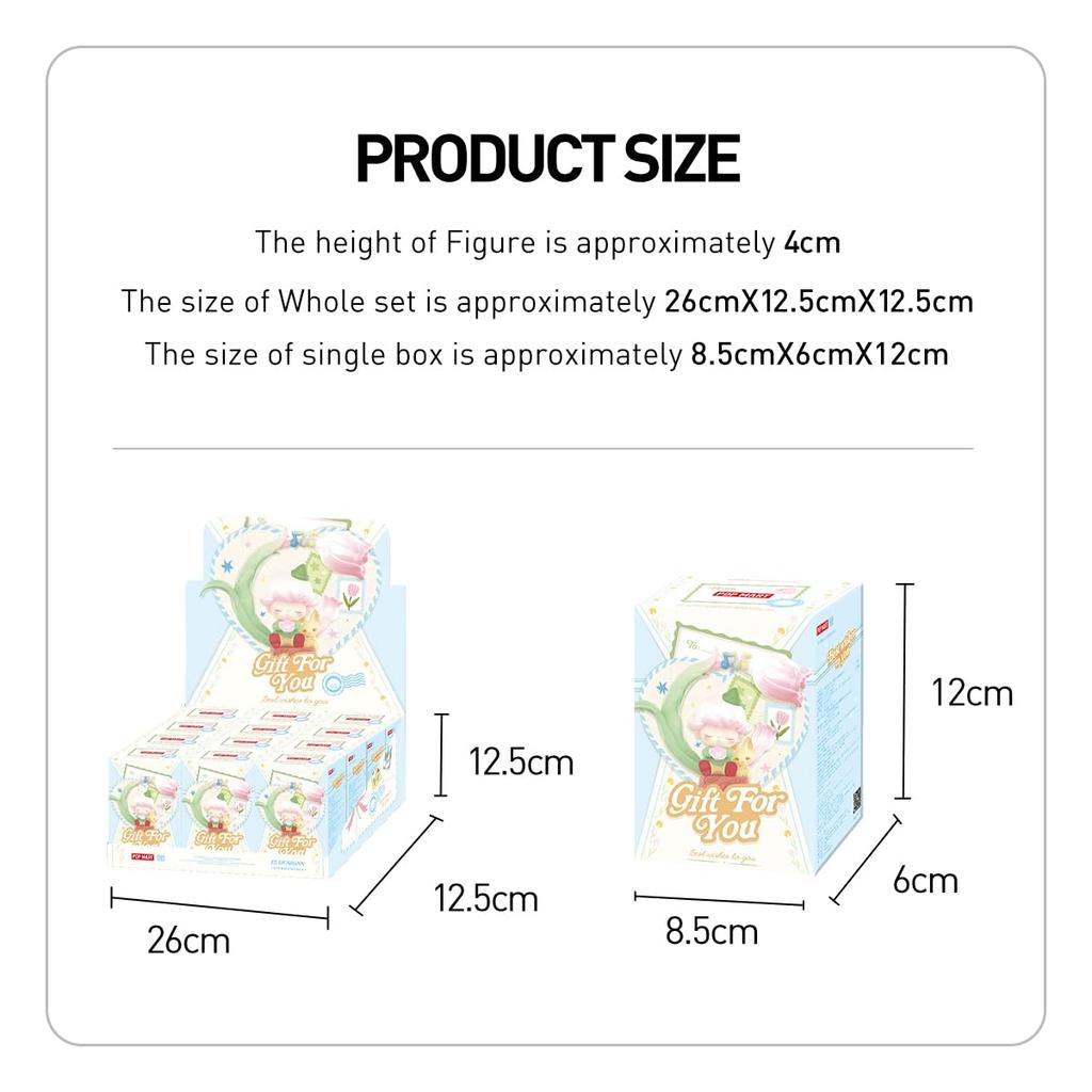 POP MART Gift For You Greeting Card Series Scene Set Box of Pop Mart Gachapon Blind Box Plastic Premium PVC Soft Original Birthday Gift [Assorted 12]
