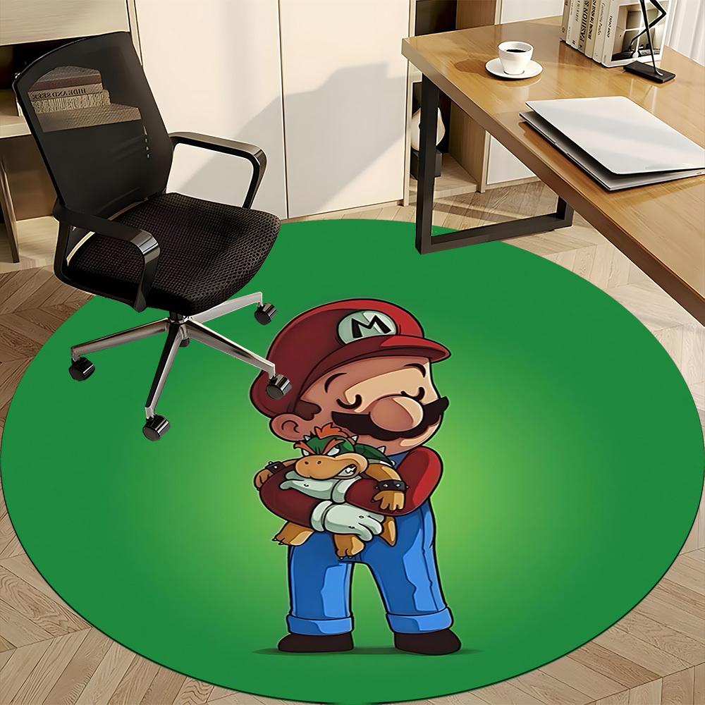 M-Mario Office Round Area Rug, Under Office Chairs Bedroom Living Room Home Decor a1022302