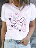 (Азиатский размер) милая женская модная повседневная футболка с принтом в стиле бабочки, футболка, топ, женская графическая футболка с коротким рукавом, одежда