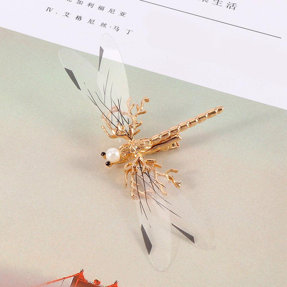 Fashion Fancy Bridal Hair Clip Baroque Women Jewelry Dragonfly Hairpins Gold Wedding Headdress