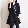 Womens Autumn Spring Fashion Long Sleeve Open Jacket Solid Color Casual Long Blazer Cardigan Jackets Coat