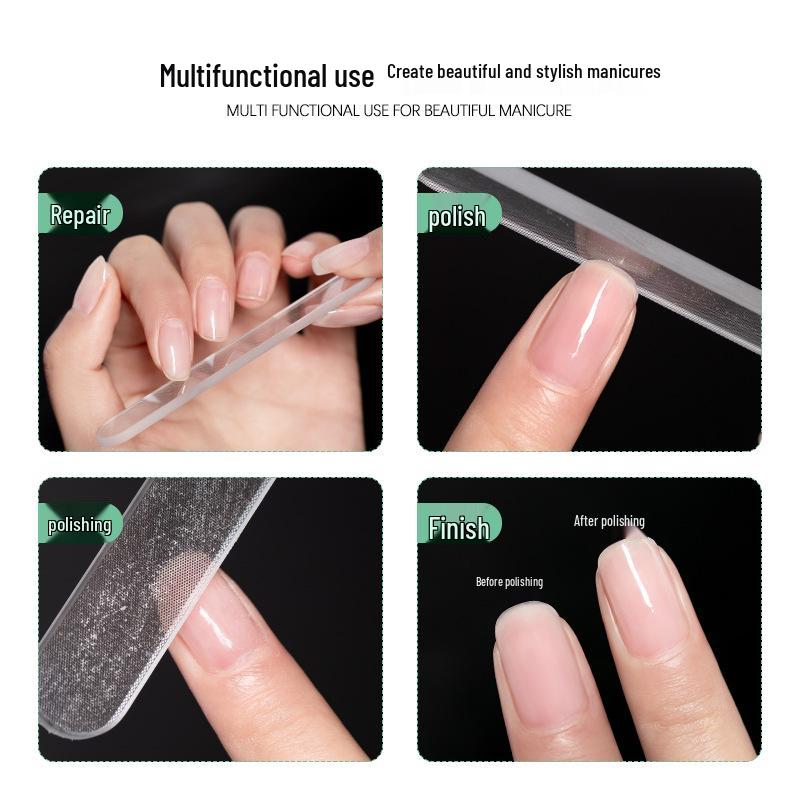 Стеклянная пилочка для ногтей Nano - Маникюрный полировщик "Черная технология" для придания формы и матирования ногтей