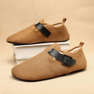 Модные зимние парные теплые хлопковые тапочки в клетку с запахом носка, шлепанцы на толстой мягкой подошве, мужские и женские домашние нескользящие туфли на плоской подошве