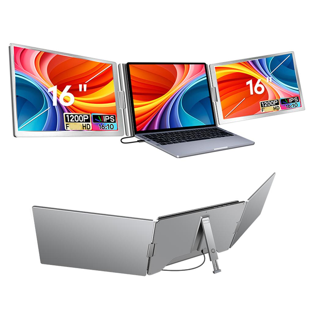 16"" Расширитель экрана для ноутбука 16:10 FHD портативный тройной монитор для 1218,5" ноутбука складной монитор