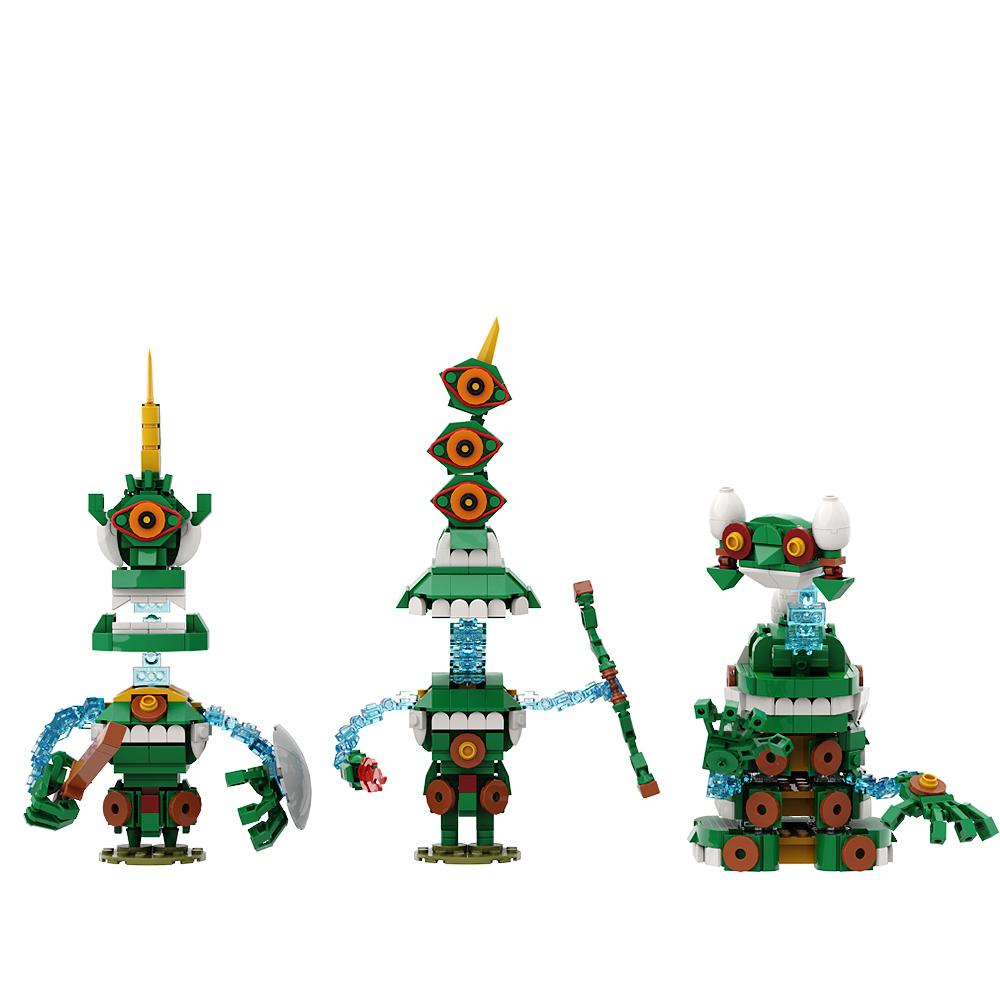 Gobricks MOC Zeldaing Wild Breath Демонический Страж Щит Солдат Кирпичи Сокрушитель Магическая Статуя Стюард Строительные Блоки Игрушка Подарки