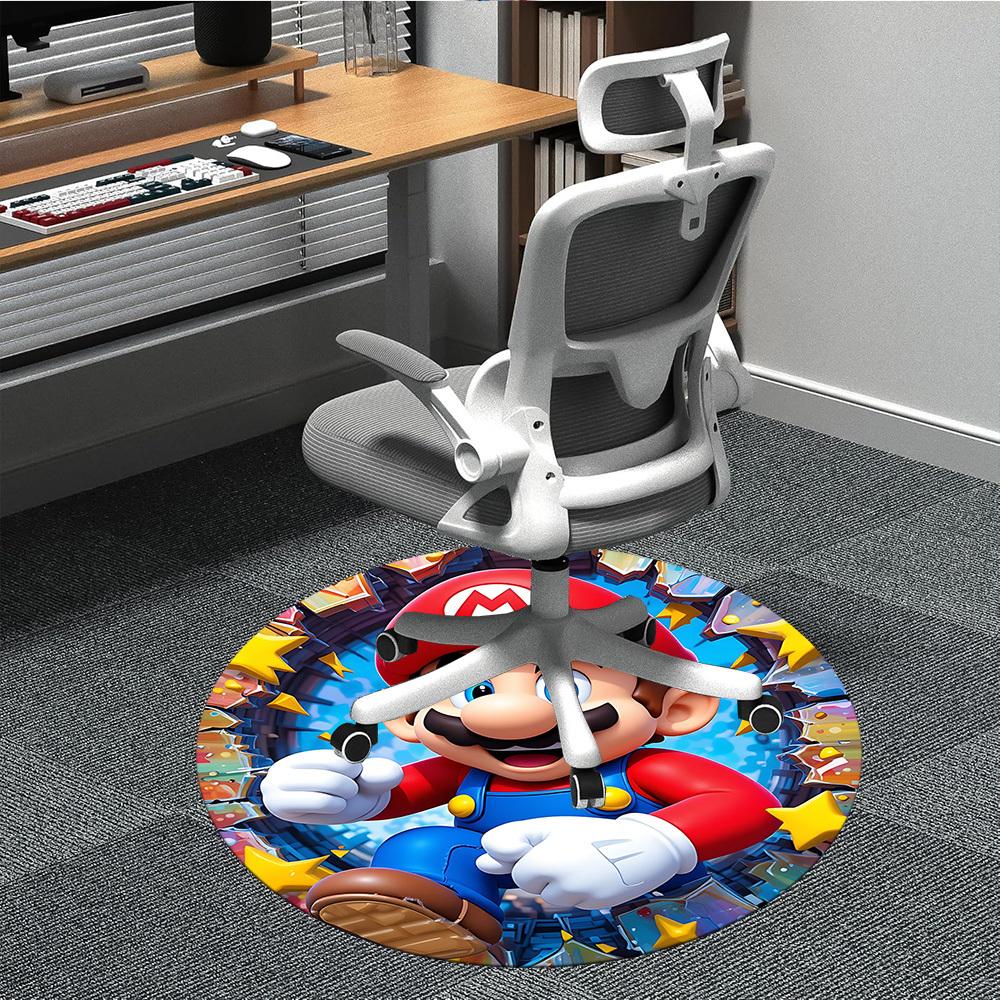 1 шт. Круглый ковер для офиса Mario Adventure, под офисные стулья, спальня, гостиная, декор для дома a1022259