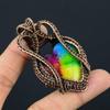 Heart Shaped Rainbow Solar Quartz Gemstone Copper Wire Wrapped Handmade Jewelry Pendant For Her