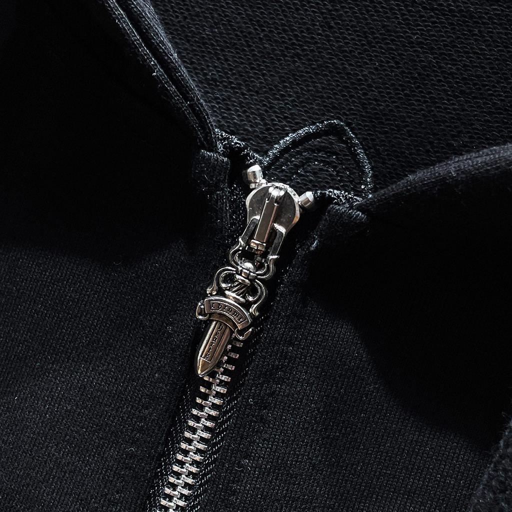 8632 CHROME HEARTS 2025 Новинка Весна и Осень Плюс Размер Тонкий Стиль Классический Стиль Логотип Молния Свитшот С Капюшоном Для Пар