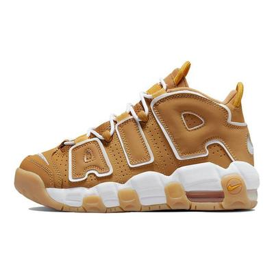 Кроссовки Nike Air More Uptempo GS Wheat для детей, коричневые, с подошвой цвета пыльцы и светло-коричневой, DQ4713-700