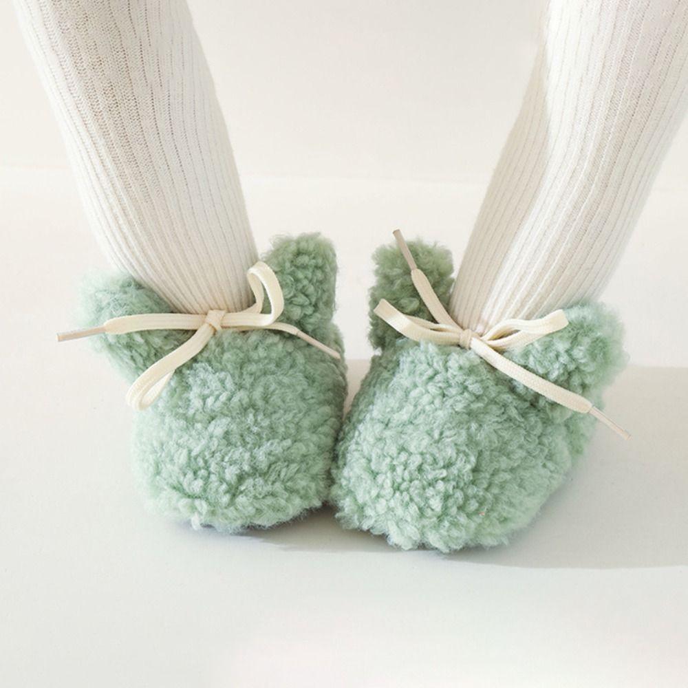 Soft Newborn Cotton Shoes Lamb Fleece Crib Boots Cute Baby Walking Shoes  Winter