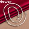 925 Sterling Silver 4mm Joint Chain 18 Inch Necklace for Men and Women Wedding Fashion Party Gifts Jewelry