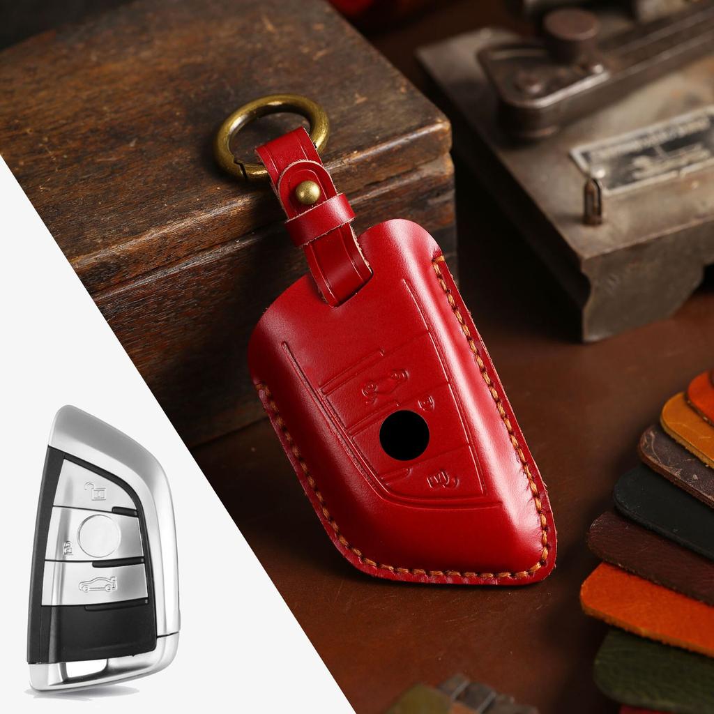 Роскошный кожаный чехол для ключей HALLMO ручной работы для BMW X1 X3