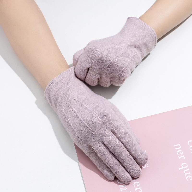 Женские деловые шерстяные теплые перчатки из овчины с сенсорным экраном, противоскользящие перчатки для пальцев для езды на велосипеде, вождения и занятий спортом на открытом воздухе