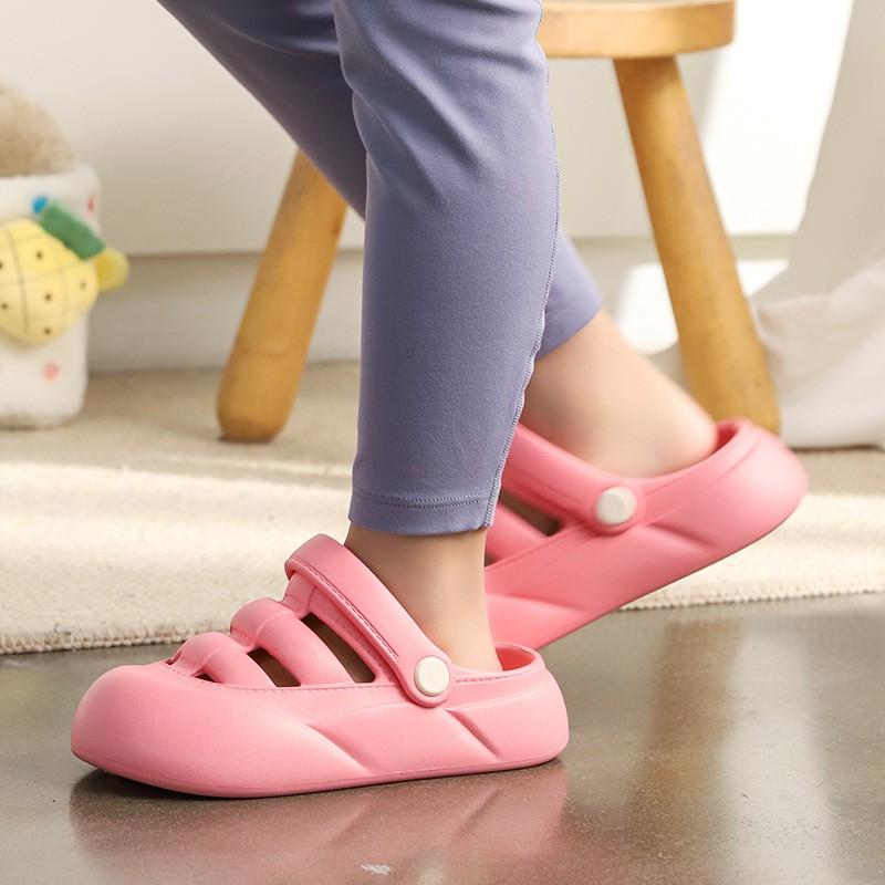 Kids Hole-Sole Sandals Boys Girls Soft Sole Indoor Outdoor Beach Slippers Toddler Footwear
