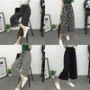 Women High Waist Elastic Striped Culotte Pants With Elegant Wide Leg Flare Design For Casual Wear