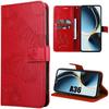 Protective Case - BOOLING - for Samsung Galaxy A36 5G/A56 5G - Red Synthetic Leather - Butterfly Pattern - Soft