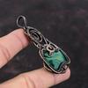 Малахитовый кулон, обернутый медной проволокой, дизайнерский кулон, ювелирные изделия из драгоценных камней высшего качества, кулон ручной работы, стильные медные украшения для подарка