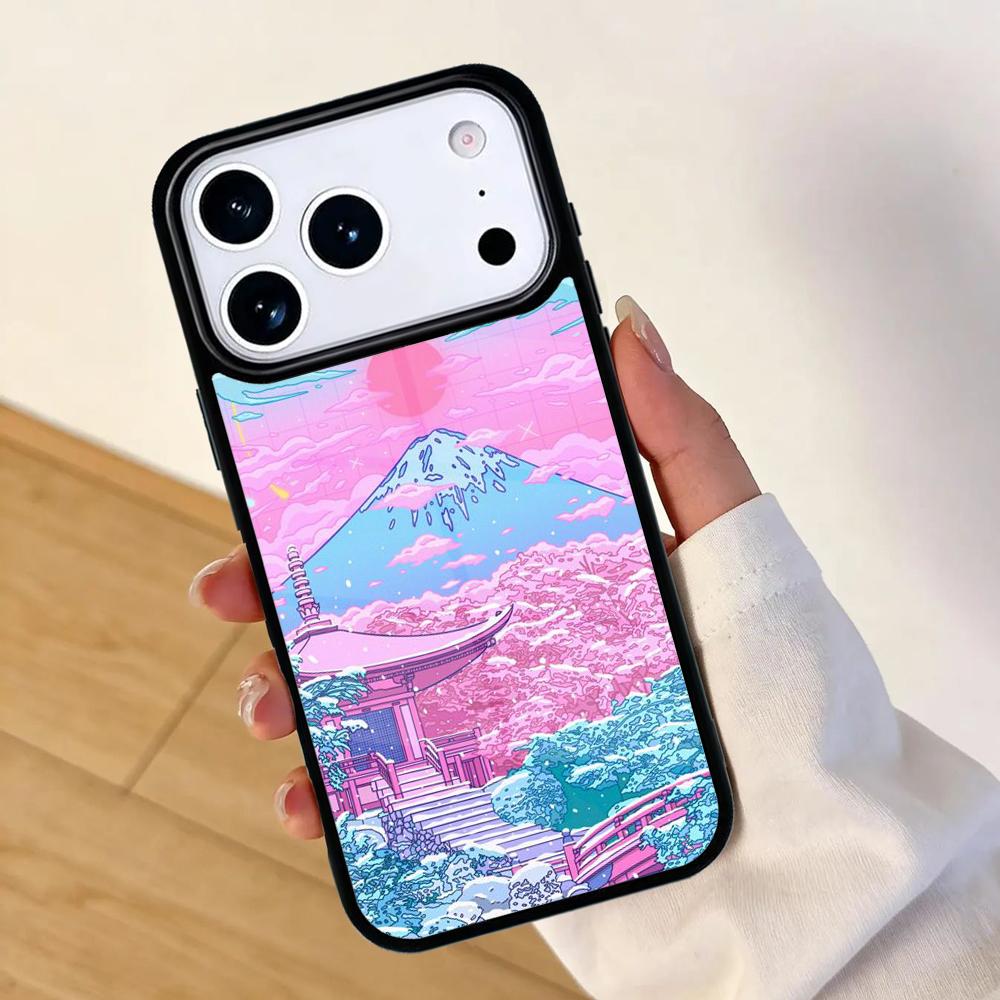 Japanese art Mount Fuji Mobile Phone Case for IPhone 17 AIR 16pro Max 15 14 13 12 11 Bumper Cover