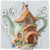 Fairy Garden House Silicone Mold Teapot House Fondant Molds Cake Decorating Tools Theme Cake Dessert Decorated Chocolate Candy Mold