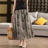 Women Vintage Print Floral Skirts Elastic Waist Summer Loose Female Skirts