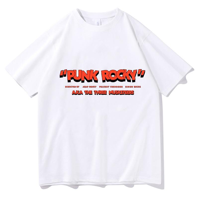 Футболка с принтом AAP Rocky Punk Rocky Модная Повседневная Футболка С Коротким Рукавом Хлопок Свободная Женская Футболка Винтажная Унисекс Футболка Стритвир