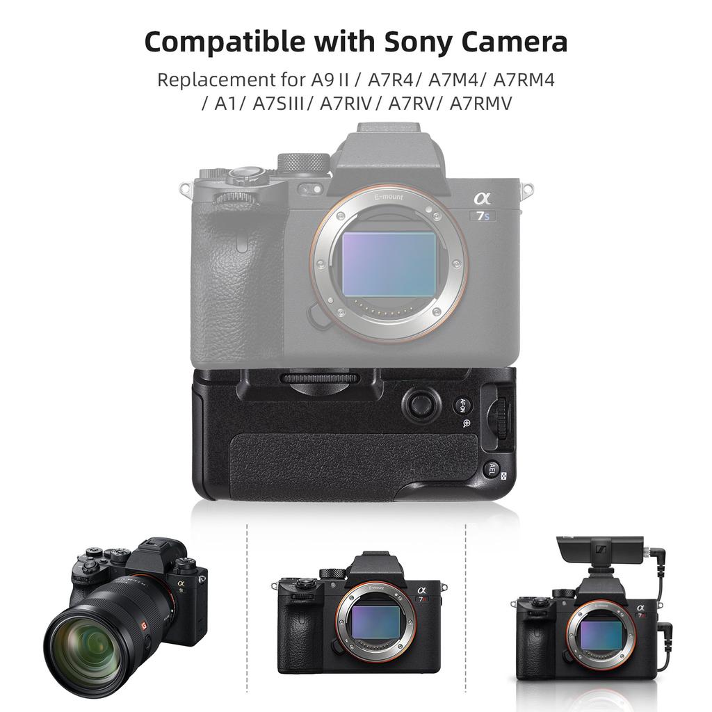 VG-C4EM Вертикальный держатель для батарей с двумя слотами для батарей, совместимый с Sony A9/A7R4/A7M4/