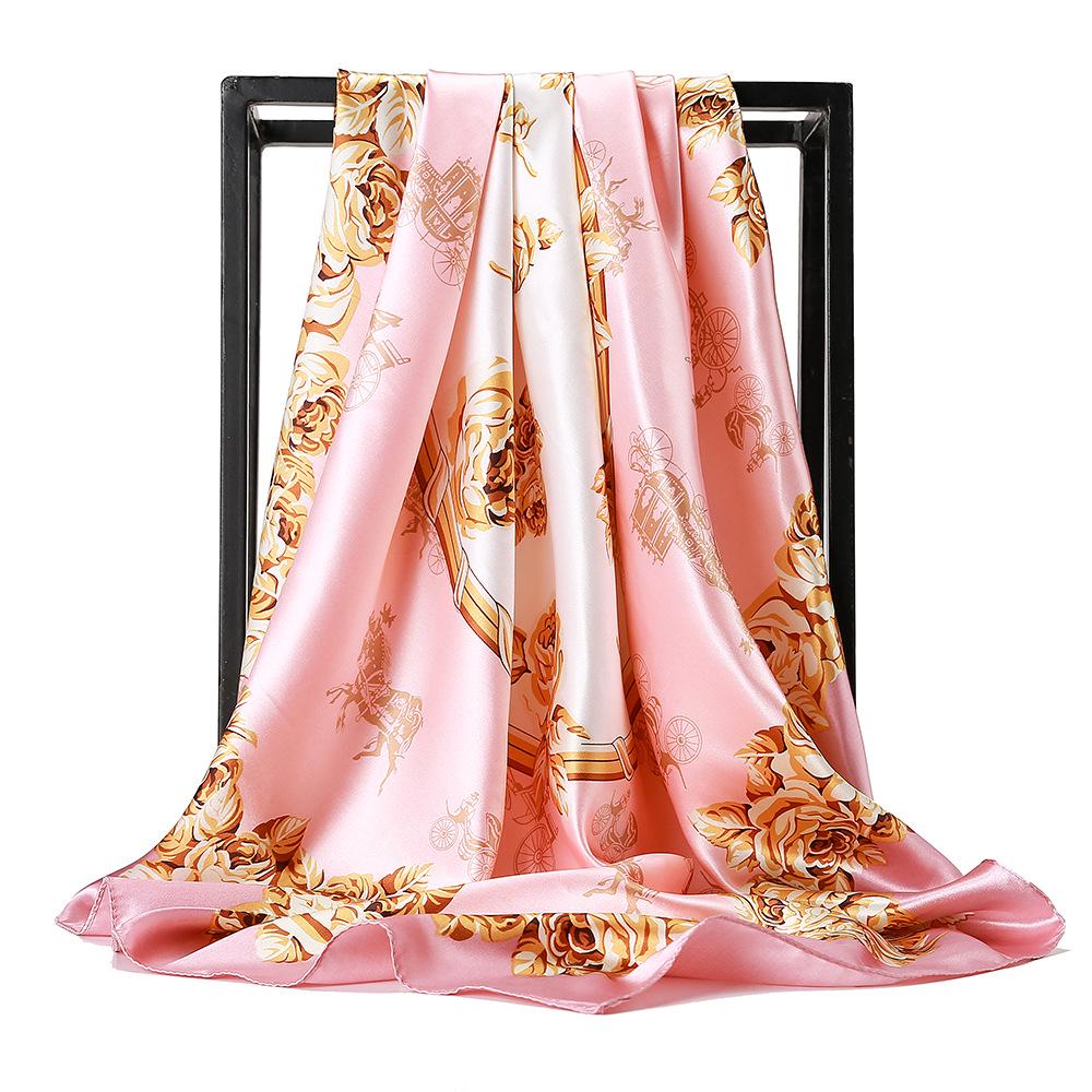 High-quality Luxurious Silk Scarves Headband Scarfs Neck Scarf For Women Chain Silk Scarf Women's Decorative Shawl