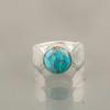 Голубая медно-бирюзовая драгоценность Ювелирное изделие из серебра 925 пробы Кольцо Подарок для мамы RR-1-32