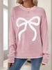 European/American Sweet Style Christmas Bow Long Sleeve Sweater