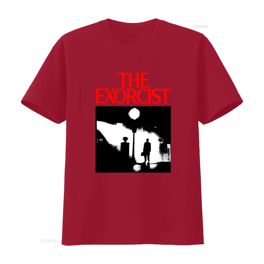 Unisexs The Exorcist Horror Movie T Shirt Ly Inspired Casual Round Neck With Iconic Red Lettering Regan Macneil Face
