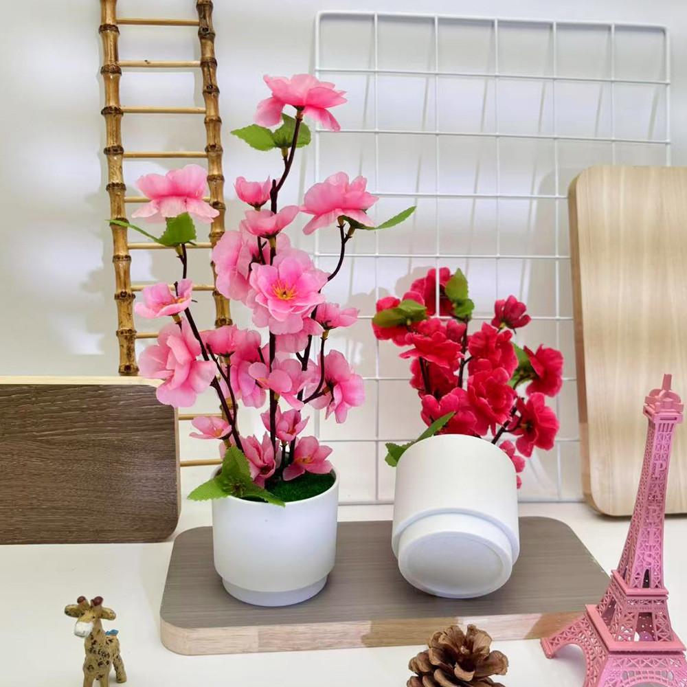 Fake Peach Blossom Plant With Realistic Texture For Outdoor Garden And Home Decor