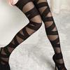 Сексуальные черные винтажные эластичные колготки с перекрестной лентой, колготки, бандажные чулки