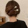 Silver Rhinestone Hair Stick Metal Pearl Hairpin Classical   Hairstyle Design Tool