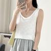 Женская майка с U-образным вырезом из бамбукового хлопка: 2024 Свободный крой, Закрывает подмышки, Летняя одежда из чистого хлопка
